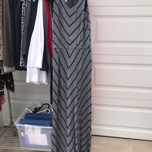 Gray and black maxi dress